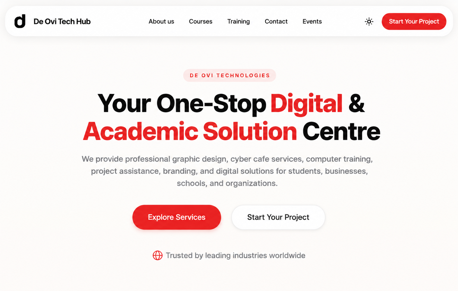 OVI Tech Hub dashboard